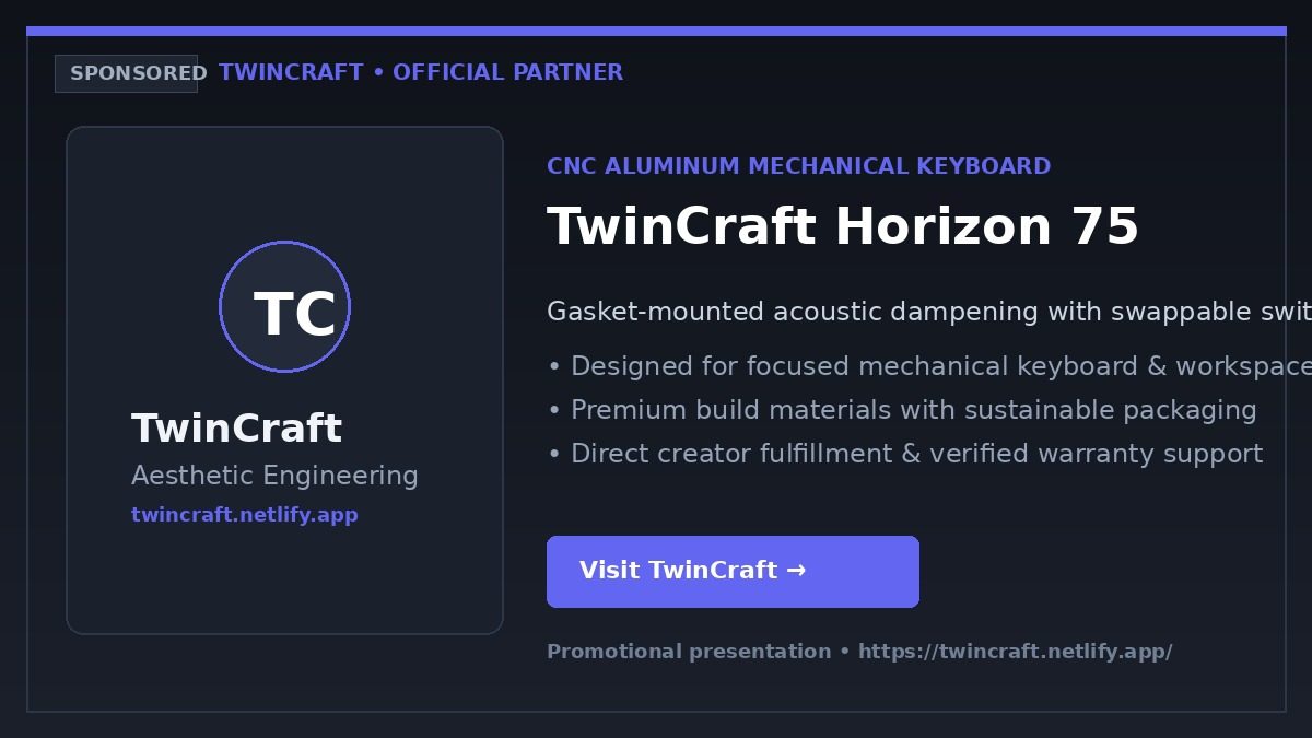 TwinCraft Horizon 75 — CNC Aluminum Custom Mechanical Keyboard